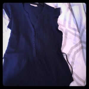 Pretty Navy blouse great condition ModCloth sz M